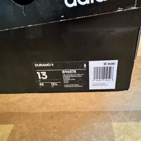 ADIDAS. DURAMO 9. NWT. Men’s Ortholite Sneakers.Black. Size 13US. 12.5UK…
